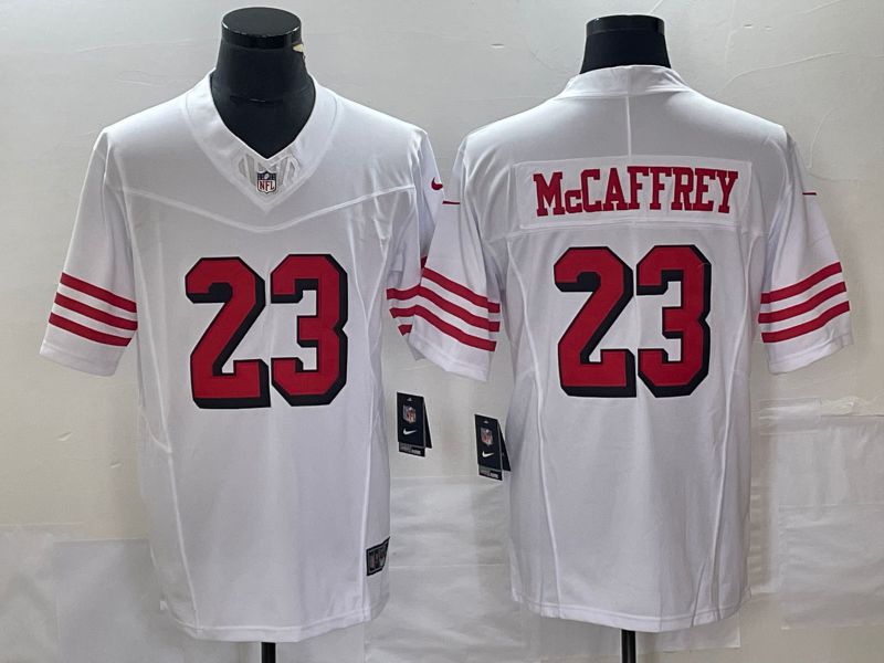 Men San Francisco 49ers #23 Mccaffrey White 2023 Nike Vapor Limited NFL Jersey